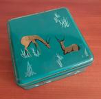 te koop: oud vierkant blik herten, retro vintage, Verzamelen, Blikken, Ophalen of Verzenden, Gebruikt, Overige