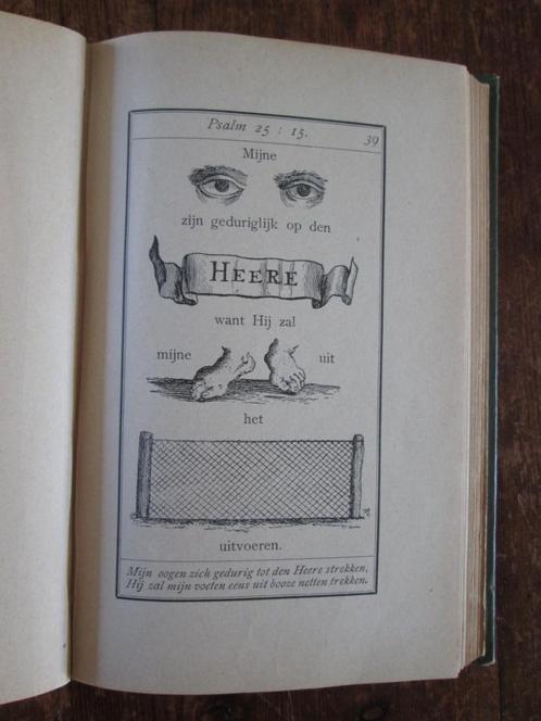 Kleine Beeldenbijbel 1895 rebus raadsel bijbel, Antiek en Kunst, Antiek | Boeken en Bijbels, Ophalen of Verzenden