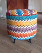 Unieke Ronde Poef | Rainbow | One of a kind | Handgemaakt, Verzenden, Nieuw, Overige materialen