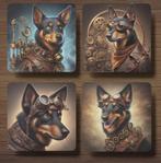 Kelpie Steampunk onderzetters met houder, Ophalen of Verzenden, Nieuw, Glas of Kopje