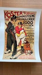 Retro Koster's Scheurkalender Poster 1901 Litho Amsterdam Hu, Verzamelen, Ophalen of Verzenden