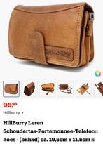 Leren schoudertasmet heel veel vakjes merk Hillburry, Ophalen of Verzenden, Zo goed als nieuw, Overige merken
