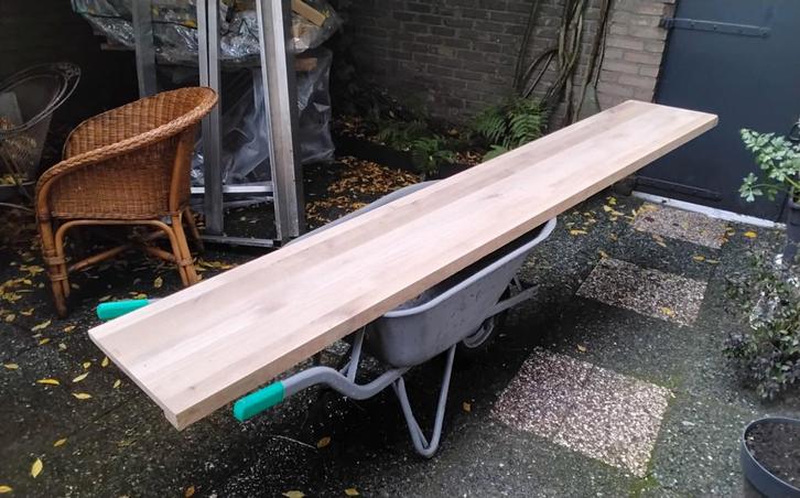 Eiken Wandplank / Muurplank 2,5m x 40cm x4cm aan de voorkant, Doe-het-zelf en Verbouw, Hout en Planken, Nieuw, Plank, Eiken, 250 tot 300 cm