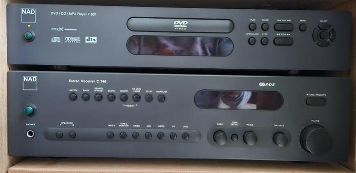NAD stereo receiver, NAD DVD player en Argon streamer, Audio, Tv en Foto, Stereo-sets, Gebruikt, Cd-speler, Overige merken, Losse componenten