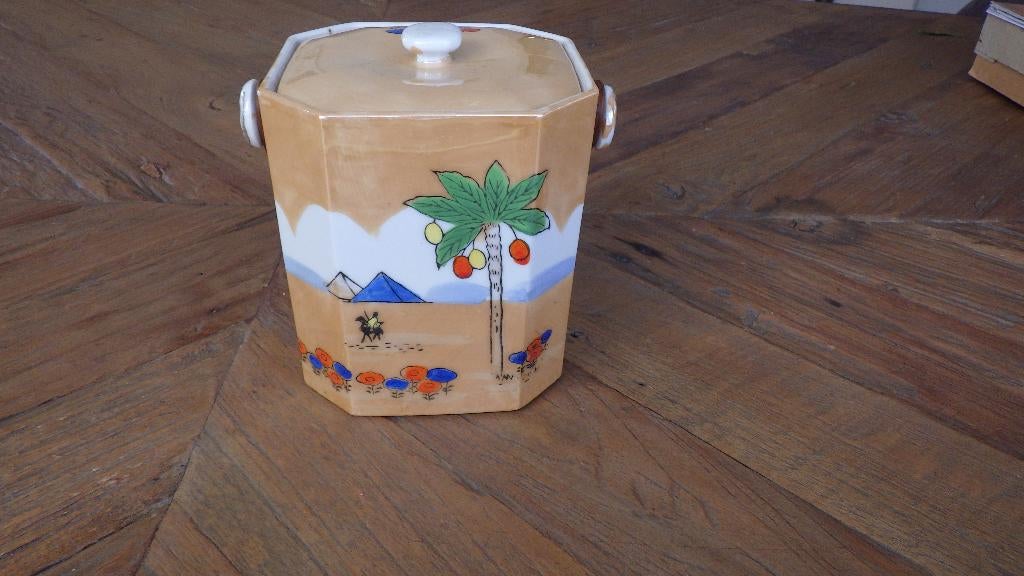 mooie retro koektrommel van porselein, Verzamelen, Ophalen of Verzenden, Overige typen