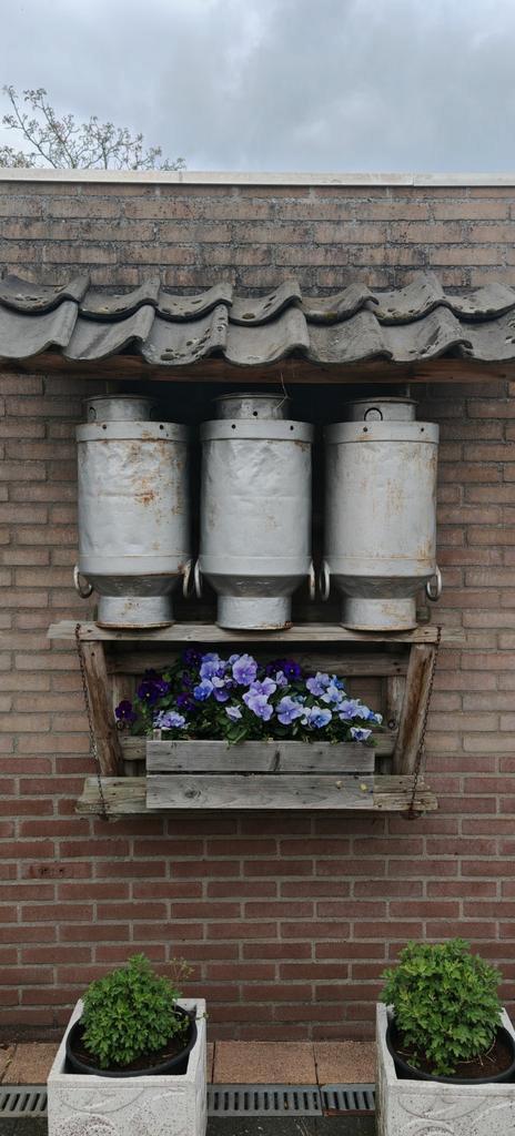 zink melkbus wanddecoratie, Tuin en Terras, Tuinwanddecoratie, Gebruikt, Ophalen