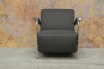 ZGANieuw! 2 grijze Leolux Scylla designfauteuils leer + stof