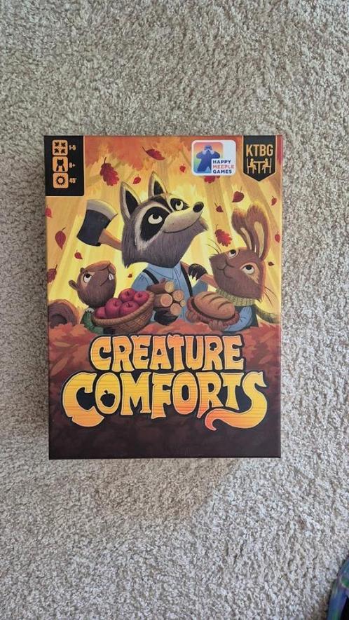 Creature Comforts NL versie, Hobby en Vrije tijd, Gezelschapsspellen | Bordspellen, Zo goed als nieuw, Een of twee spelers, Drie of vier spelers