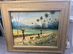 Schilderij Indonesie, Antiek en Kunst, Kunst | Schilderijen | Klassiek, Ophalen of Verzenden