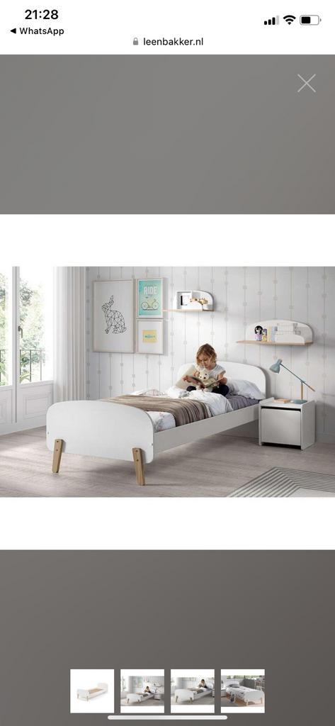 Vipack bed Kiddy - Wit - kinderbed, Huis en Inrichting, Slaapkamer | Bedden, Zo goed als nieuw, Eenpersoons, 90 cm, 200 cm, Hout