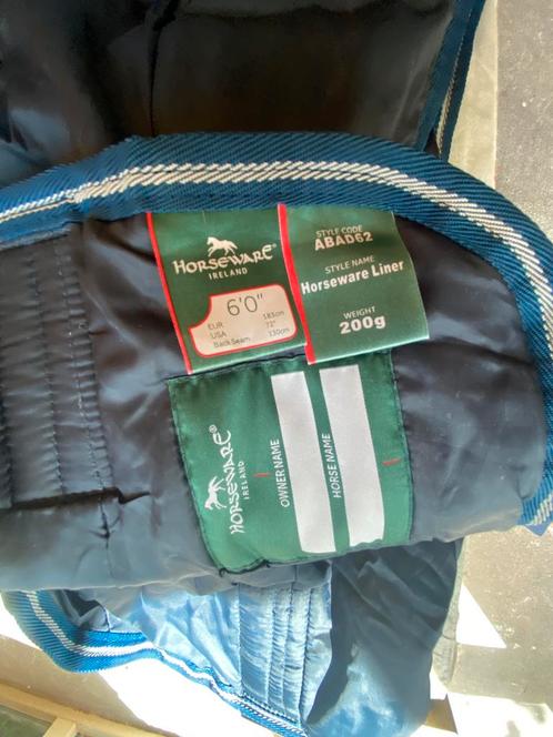 Horseware liner 200gr maat 6 183, Dieren en Toebehoren, Paarden en Pony's | Dekens en Dekjes, Zo goed als nieuw, Deken, Ophalen of Verzenden