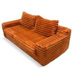 2,5 zits Rib bank stof oranje (Woonoutlet Wijchen), Huis en Inrichting, Banken | Bankstellen, Ophalen, Stof, 200 tot 250 cm, Driepersoons