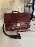 Mooie Echte Lederen Aktetas Laptoptas Businesstas Briefcase, Ophalen of Verzenden, 15 inch, Gebruikt, Aktetas
