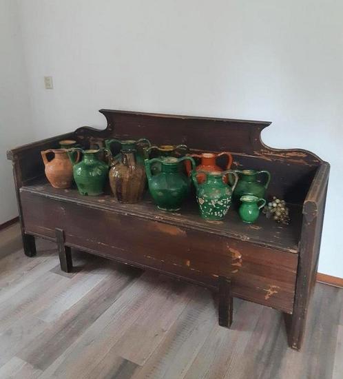 Antieke brocante Zweedse klepbank bed bedbank bank logeerbed, Antiek en Kunst, Antiek | Meubels | Bedden, Ophalen