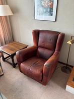 Lederen Oor-Fauteuil, Ophalen of Verzenden, Gebruikt, 75 tot 100 cm, Engelse Stijl