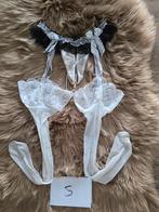 Open string met kralen en nylons, Kleding | Dames, Ondergoed en Lingerie, Verzenden, Zwart, String