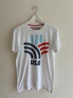 T-shirt, wit "USA", 100% katoen, Pull & Bear, Heren, maat S, Kleding | Heren, T-shirts, Wit, Ophalen of Verzenden, Gedragen, Pull & Bear