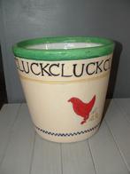 Cluck cluck cluck bloempot kip met kuikens, nieuwprijs 42,95, 25 tot 40 cm, Gebruikt, Rond, Binnen