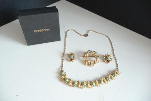 SIERADEN SETJE OUD KETTING BROCHE EN OORBELLEN, Sieraden, Tassen en Uiterlijk, Antieke sieraden, Overige typen, Overige materialen