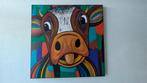 Schilderij koe pop-art stijl, Antiek en Kunst, Ophalen