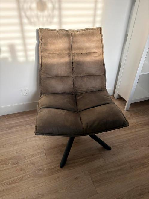 Woonexpress fauteuil Mercer (olijfgroen, draaibaar), Huis en Inrichting, Fauteuils, Gebruikt, Leer, 50 tot 75 cm, 75 tot 100 cm