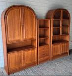 Dyrlund Denmark vintage boogkasten vitrine boekenkast teak, 200 cm of meer, Met deur(en), Teakhout, Ophalen of Verzenden