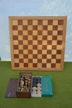 Homas schaakbord type Lux met Homas damstenen + schaakstenen, Hobby en Vrije tijd, Gezelschapsspellen | Bordspellen, Een of twee spelers