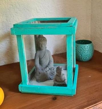 Vitrinebox windlicht lantaarn turquoise ibiza vintage stijl  beschikbaar voor biedingen