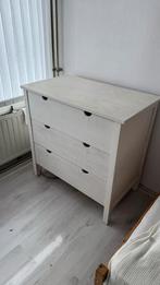 IKEA Bialitt houten ladekast/commode met 3 grote lades, wit, Ophalen, 50 tot 100 cm, Zo goed als nieuw, 3 of 4 laden