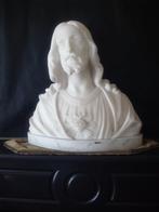 CHRISTUS  BUSTE  IN CARRARA  MARMER, Antiek en Kunst, Ophalen of Verzenden