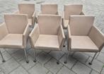 Artifort design eetkamerstoelen Model Paco leer op wielen, Huis en Inrichting, Ophalen, Gebruikt, Bruin, Leolux stijl
