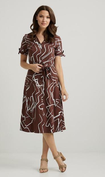 Joseph Ribkoff prachtig gekleurde jurk met tailleband mt M, Kleding | Dames, Jurken, Zo goed als nieuw, Maat 38/40 (M), Overige kleuren