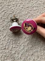 Kastknopjes roze met katjes / vintage look, Ophalen of Verzenden, Zo goed als nieuw