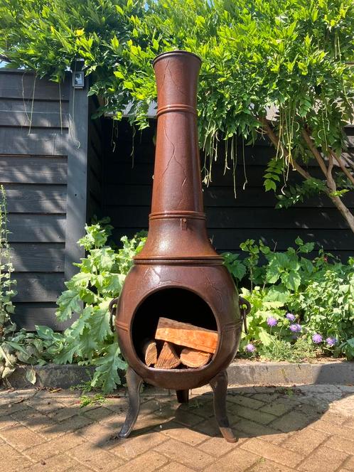 Oerdegelijke zware XXXL gietijzeren tuinhaard 145 hoog izgst, Tuin en Terras, Tuinhaarden, Zo goed als nieuw, Ophalen of Verzenden