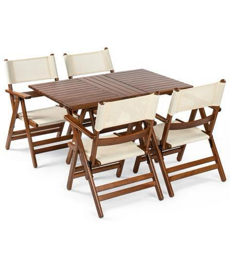 Tuinset Nali 4 persoons haagbeukenhout leeg verkoop magazijn, Tuin en Terras, Tuinsets en Loungesets, Nieuw, Tuinset, Overige materialen