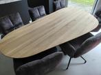 Eettafel organische vorm - 220x110cm - massief eiken, Huis en Inrichting, Tafels | Eettafels, Ophalen, Eikenhout, 50 tot 100 cm