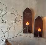 Wandkandelaar Marrakech S Aura Peeperkorn wand stoer sober, Huis en Inrichting, Woonaccessoires | Kandelaars en Kaarsen, 25 tot 50 cm