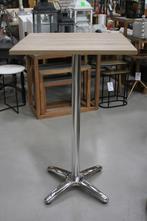 9 x vierkante bartafel statafel aluminium houtlook horeca, Ophalen, Zo goed als nieuw, Metaal