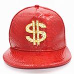 Rode dollar pet heren dames hiphop bling cap luxe snapback, Kleding | Heren, Verzenden, Nieuw, Pet