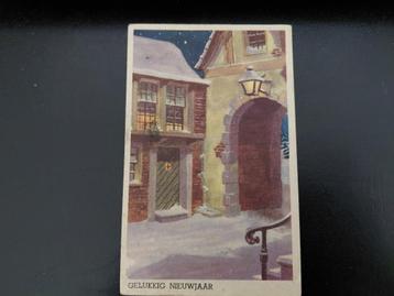 Oude kaart, Gelukkig Nieuwjaar, 1945, gelopen. beschikbaar voor biedingen