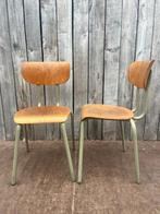 Tubax | belgische industriële stoelen uit 1974, Huis en Inrichting, Stoelen, Gebruikt, Bruin, Ophalen of Verzenden, Vijf, Zes of meer stoelen