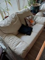 leren bankstel twee en driezit wit, Ophalen, Gebruikt, 150 tot 200 cm, Rechte bank