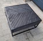 Aangeboden z.g.a.n zwarte visgraat salontafel, Huis en Inrichting, Ophalen, Zo goed als nieuw, Rechthoekig, Minder dan 50 cm