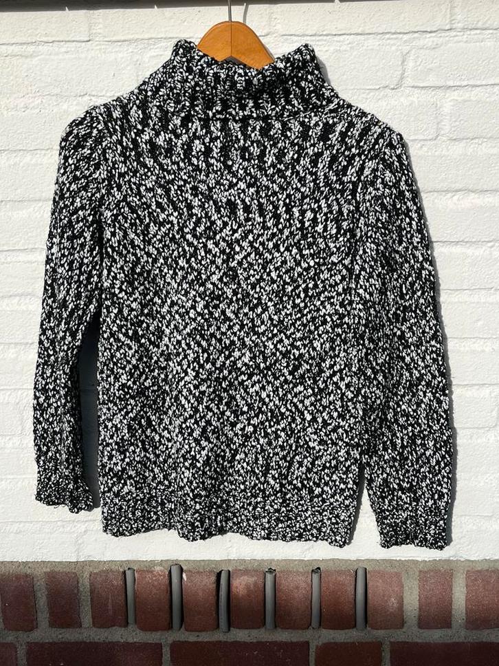 C&A zwart-wit gebreide coltrui – maat 146/152, Kinderen en Baby's, Kinderkleding | Maat 152, Gebruikt, Meisje, Trui of Vest, Ophalen of Verzenden