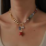 Schakel ketting kralen met hart hanger, Overige kleuren, Nieuw, Ophalen of Verzenden, Overige materialen