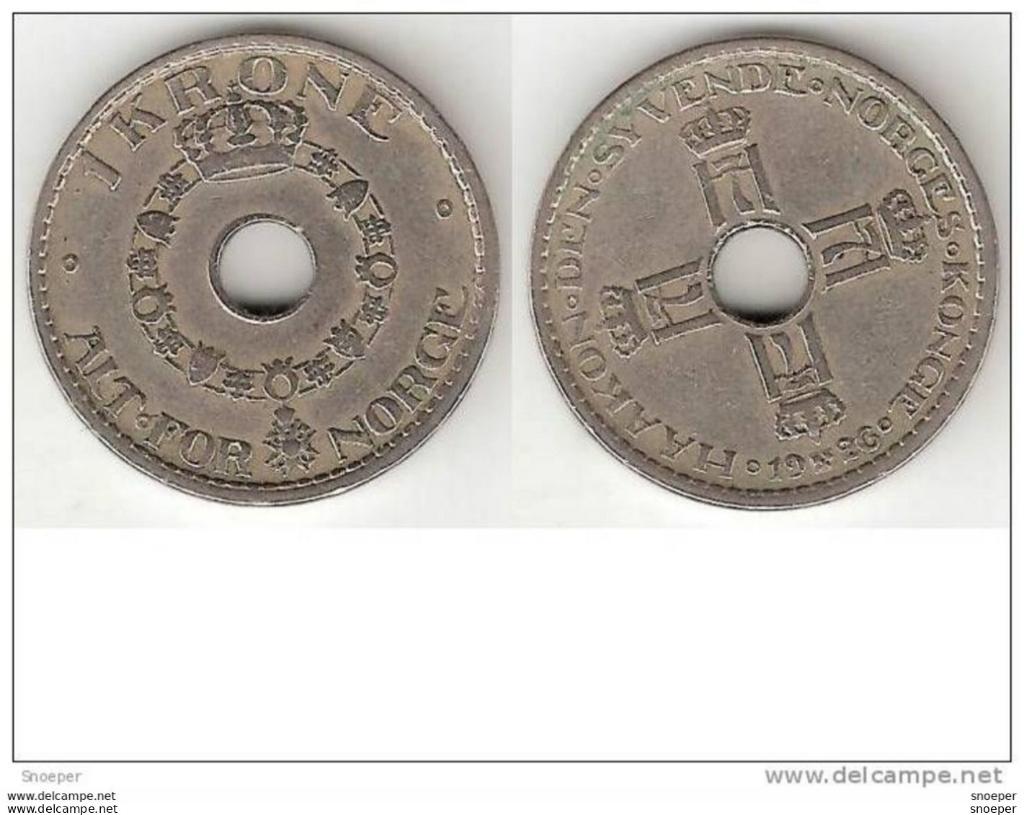 norway 1 krone 1926 km 385 vf, Verzenden, Overige landen, Losse munt