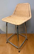 Vintage Rohé Noordwolde barkruk - Dirk van Sliedrecht design, Vintage mid century seventies boho Dutch design, Bruin, Ophalen of Verzenden