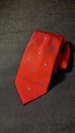 John Edward zijden stropdas rood met grijze olifanten, John Edward, Ophalen of Verzenden, Zo goed als nieuw, Met patroon