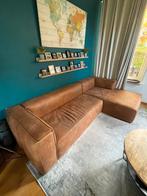 Woood bank - leer, bruin, Huis en Inrichting, Ophalen, Zo goed als nieuw, Leer, Industrieel