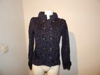 Marccain vest jasje jaguar print zwart met blauw knopen 3/M